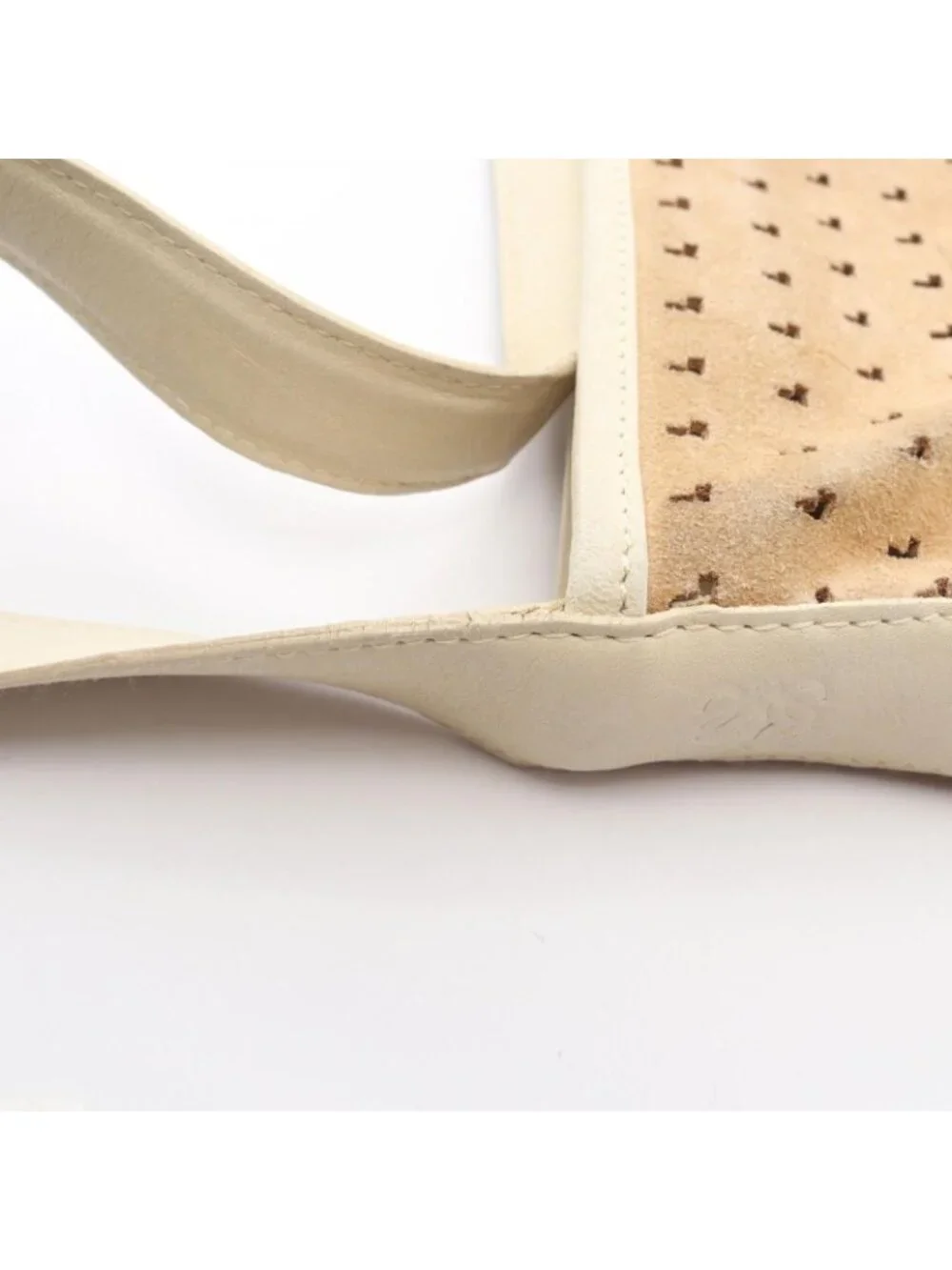 Loewe Shoulder Bag Perforated Brown Ivory Suede Leather Anagram